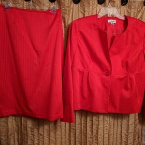 Fierce Red Isabella 2pc Skirt Suit